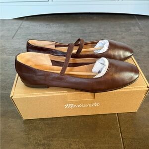 Madewell Brown Leather Greta Ballet Flats